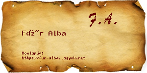 Für Alba névjegykártya